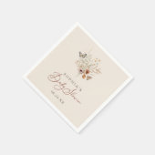 Boho水彩フローラ野草赤ちゃんシャワー スタンダードカクテルナプキン (角)