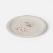 Boho水彩フローラ野草赤ちゃんシャワー ペーパープレート (アングル)