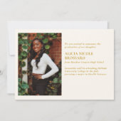 Boho水彩フローラ2写真卒業 案内状 (裏面)