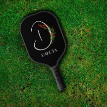 Boho水彩モノグラム文字Dブラック