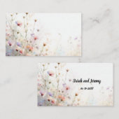Boho水彩ワイルドフラワーフローラパーソナライズ プレイスカード (正面/裏面)