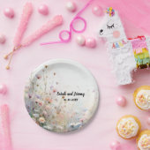 Boho水彩ワイルドフラワーフローラパーソナライズ ペーパープレート (パーティー)