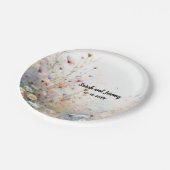 Boho水彩ワイルドフラワーフローラパーソナライズ ペーパープレート (アングル)