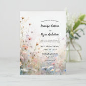 Boho水彩ワイルドフラワーフローラパーソナライズ 招待状 (スタンド正面)