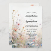 Boho水彩ワイルドフラワーフローラパーソナライズ 招待状 (正面/裏面)