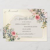 Boho水彩写真Date Cardを保存 セーブザデート (正面/裏面)