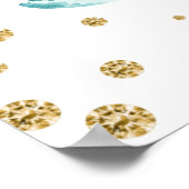 Boho水彩冬の花金ゴールドフレーム結婚ズ ポスター (角)