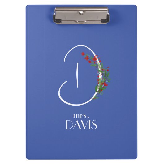 Boho水彩単行文字D クリップボード (正面)