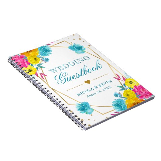 Boho水彩夏の花結婚の口コミ ノートブック (右側)