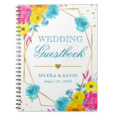 Boho水彩夏の花結婚の口コミ ノートブック (正面)