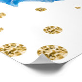 Boho水彩夏の花金ゴールドフレーム結婚ズ ポスター (角)