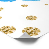 Boho水彩夏の花金ゴールドフレーム結婚ズ ポスター (角)