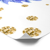 Boho水彩夏の花金ゴールドフレーム結婚ズ ポスター (角)