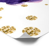 Boho水彩夏の花金ゴールドフレーム結婚ズ ポスター (角)