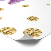 Boho水彩夏の花金ゴールドフレーム結婚ズ ポスター (角)