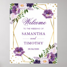 Boho水彩夏の花金ゴールドフレーム結婚ズ