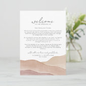 Boho水彩抽象芸術ウェルカムノート&旅程 (スタンド正面)