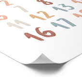 Boho水彩教育番号ポスター ポスター (角)