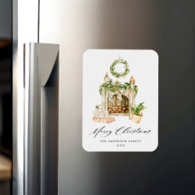 Boho水彩暖炉と緑の非写真