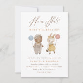 Boho水彩木地動物性発現 招待状 (正面)