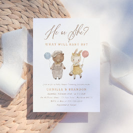 Boho水彩木地動物性発現 招待状