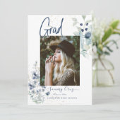 Boho水彩木綿花卒業 案内状 (スタンド正面)