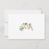 Boho水彩桃色赤面結婚花 出欠カード (裏面)