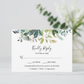 Boho水彩桃色赤面結婚花 出欠カード (スタンド正面)