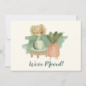 Boho水彩植物が新しいホームアドレスを移動 案内状 (正面)