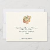 Boho水彩植物が新しいホームアドレスを移動 案内状 (裏面)