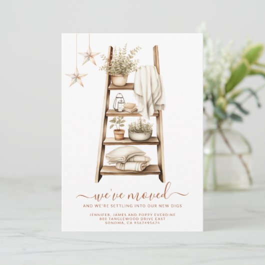 Boho水彩植物棚移動 案内状 (スタンド正面)