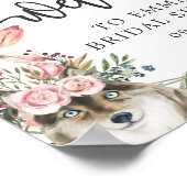 Boho水彩秋のフローラシャワーウェルカム ポスター (角)