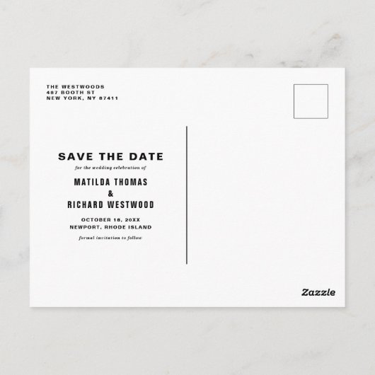 Boho水彩秋のフローラリース保存日 ポストカード (裏面)