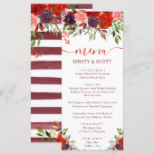 Boho水彩秋花結婚のメニュー メニュー (正面/裏面)