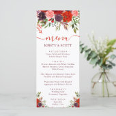 Boho水彩秋花結婚のメニュー メニュー (スタンド正面)