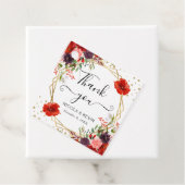 Boho水彩秋花金ゴールドフレーム結婚ズ フェイバータグ (インサイチュ)