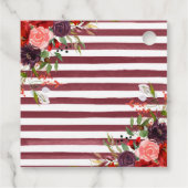 Boho水彩秋花金ゴールドフレーム結婚ズ フェイバータグ (裏面)