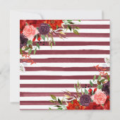 Boho水彩秋花金ゴールドフレーム結婚ズ 招待状 (裏面)