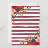 Boho水彩秋花金ゴールドフレーム結婚ズ 招待状 (裏面)