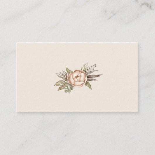 Boho水彩色フローラ本（赤ちゃんシャワー用） エンクロージャーカード (裏面)