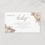 Boho水彩色フローラ本（赤ちゃんシャワー用） エンクロージャーカード (正面)