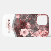 Boho水彩花模様 – ピンクモノグラム Case-Mate iPhoneケース (裏面 (横))