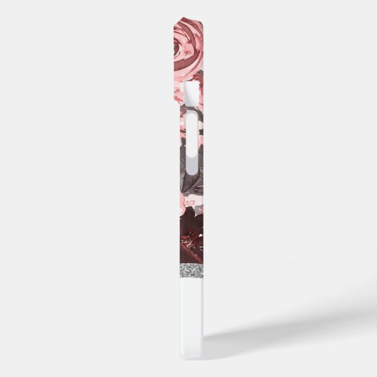 Boho水彩花模様 – ピンクモノグラム Case-Mate iPhoneケース (裏面 / 左)