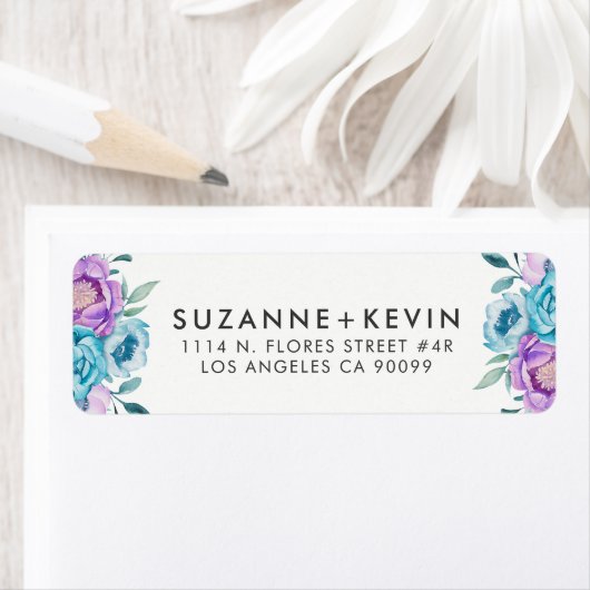 Boho水彩花花束 ラベル (インサイチュ)