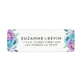 Boho水彩花花束 ラベル