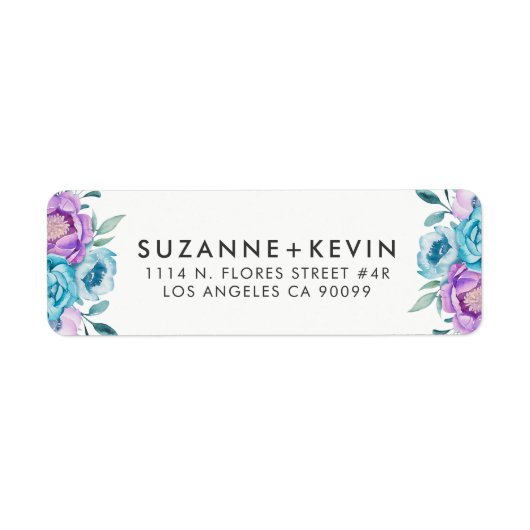 Boho水彩花花束 ラベル (正面)