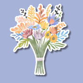 Boho水彩花花花束防水 シール