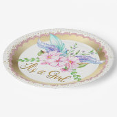 Boho水彩花赤ちゃんシャワー紙プレート ペーパープレート (アングル)