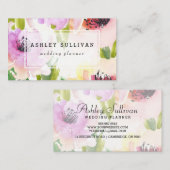 Boho水彩花 |フローラ名刺II 名刺 (正面/裏面)