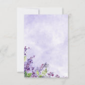 Boho水彩薄紫結婚の花 セーブザデート (裏面)